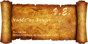 Vadász Ervin névjegykártya