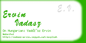 ervin vadasz business card